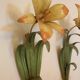 Floral single-arm wall lights, wall sconces, toleware, French vintage enamel.