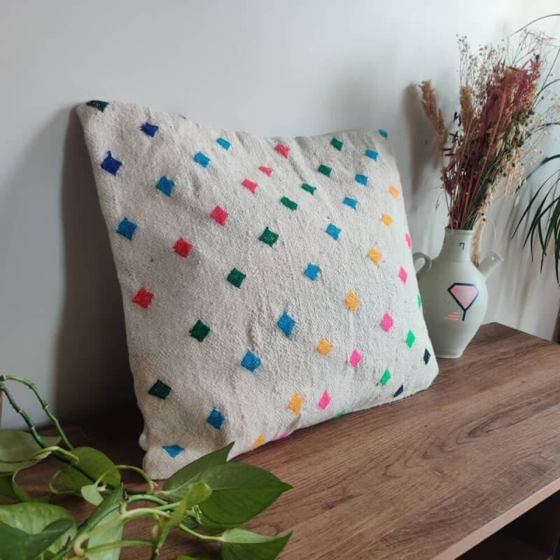 Coussin points coloré marocain