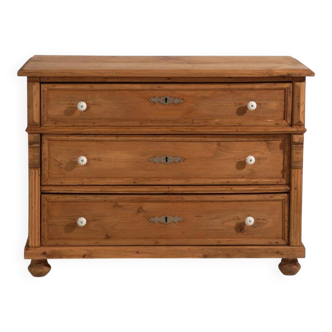 Antique solid pine chest of drawers – European rustic furniture – circa 1900