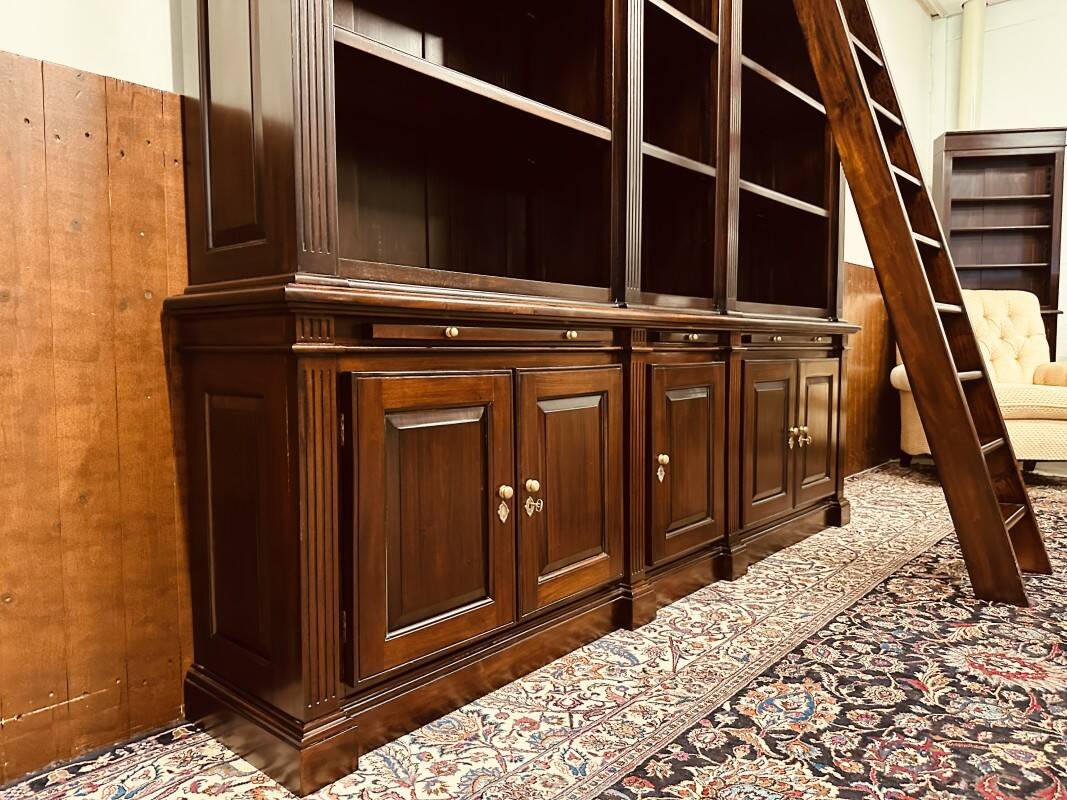 Classic English Mahogany Library Bookcase