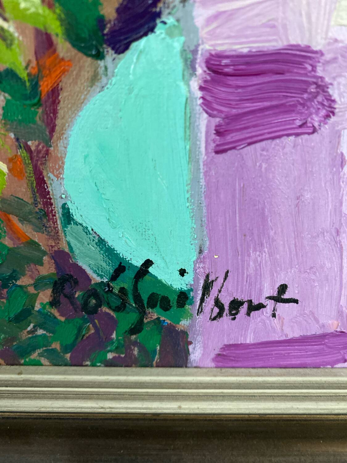 Still life with irises signed Guilbert