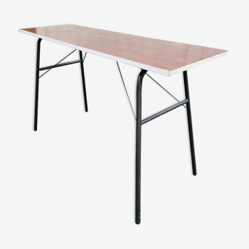 Table bureau pliable pieds compas formica acier design scandinave vintage