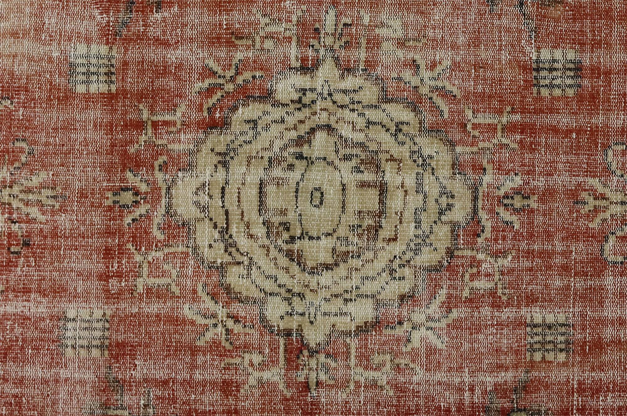 One-of-a-kind turkish handwoven vintage rug - rustic vintage charm 260x 158