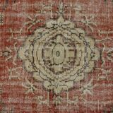 One-of-a-kind turkish handwoven vintage rug - rustic vintage charm 260x 158