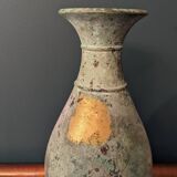 Vase japonais en cuivre vert et or