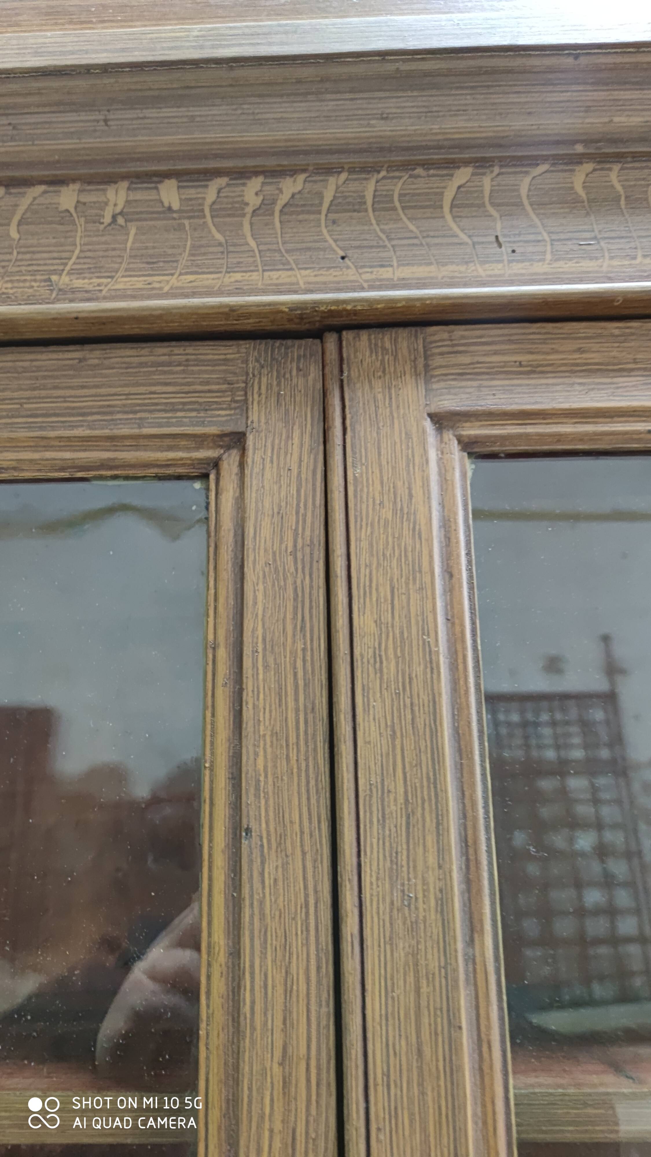 Trompe l'oeil painted library in the style of oak, circa 1870