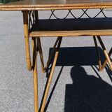 Rattan and vintage bamboo desk