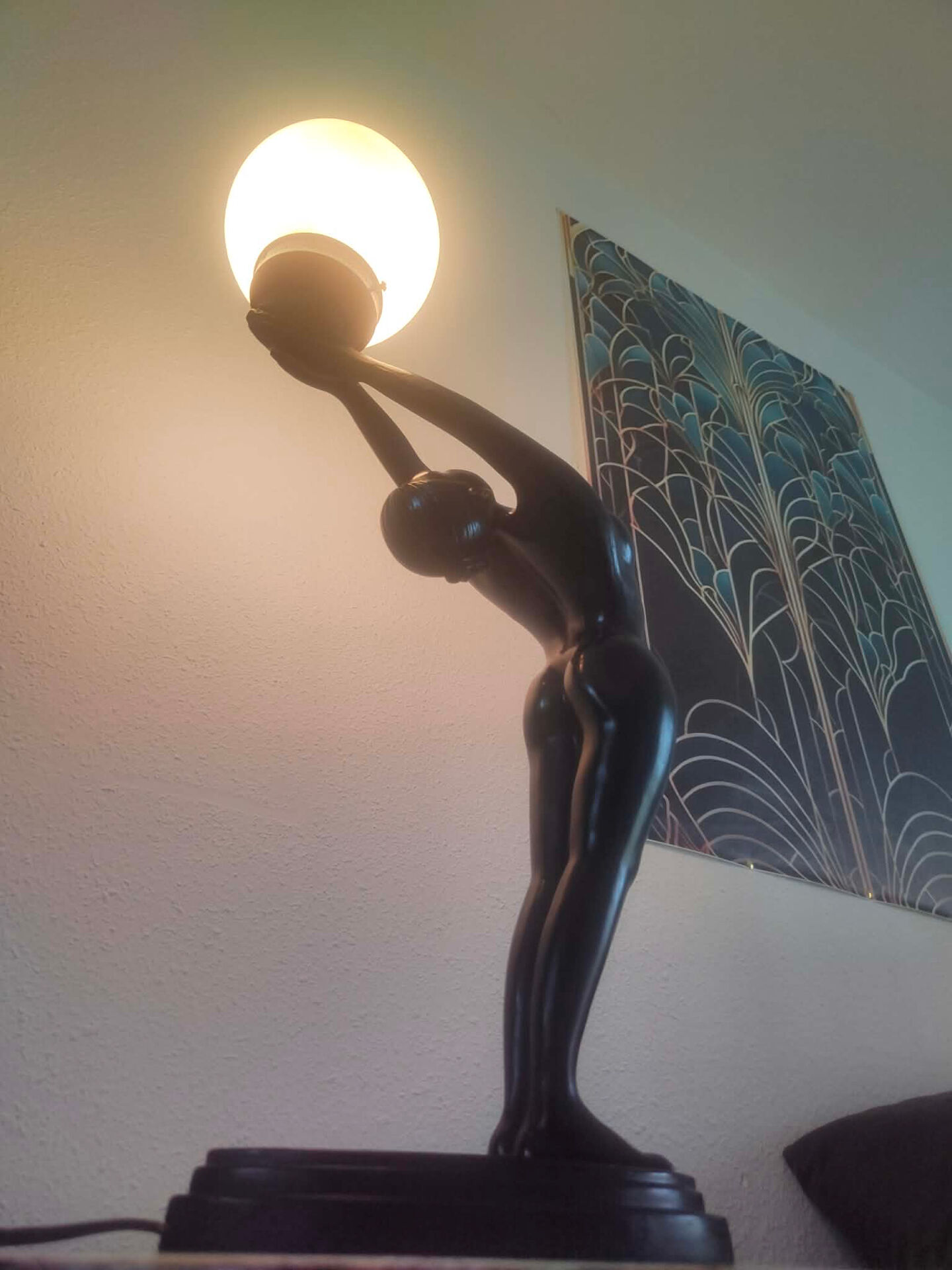 Art Deco woman lamp 72 cm in height