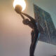 Art Deco woman lamp 72 cm in height