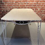 Wrought iron garden set painted white