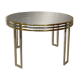 Dining table in chrome and gold steel, Romeo Rega style, Italy, 1970s.