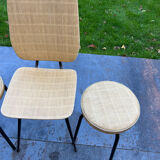 2 chairs and 2 vintage stools from the 60s-70s