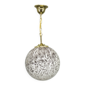 Suspended globe lamp in opaline glass, Czechoslovakian, 1970s.