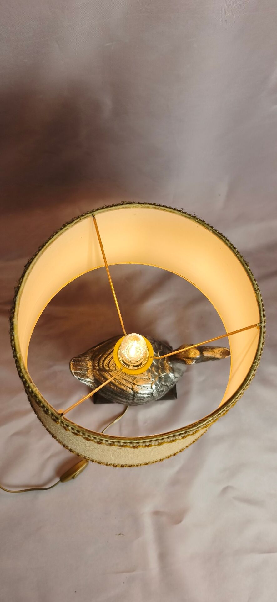 Lampe mid-century canard métal argenté