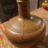 Brown stoneware carafe or pitcher