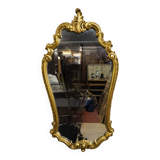 Antique gilded wooden mirror – rococo style / Louis XV / early 20th century