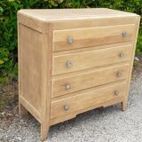 Chest of drawers 4 drawers oak feet compass vintage raw wood