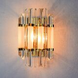 Venini wall lamp, triedri glass, murano, italy, 1970