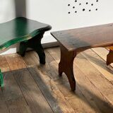 2 vintage wooden bar stools