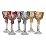 Amaris Nachtmann 6 Small Iridescent Colored Crystal Shot Glasses