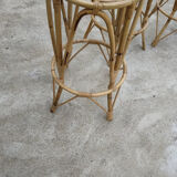 4 vintage rattan stools