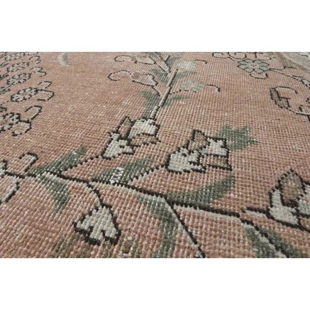 1970s Vintage Persian Handmade Wool Cotton Orange Area Rug 285x381