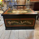 Anchor line painted wooden chest