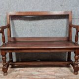 Bench with openwork backrest Louis XIII style 19th century in oak