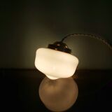 Set of 3 hanging lamps in opaline, Art Deco