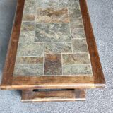 Coffee table slate top foot ball