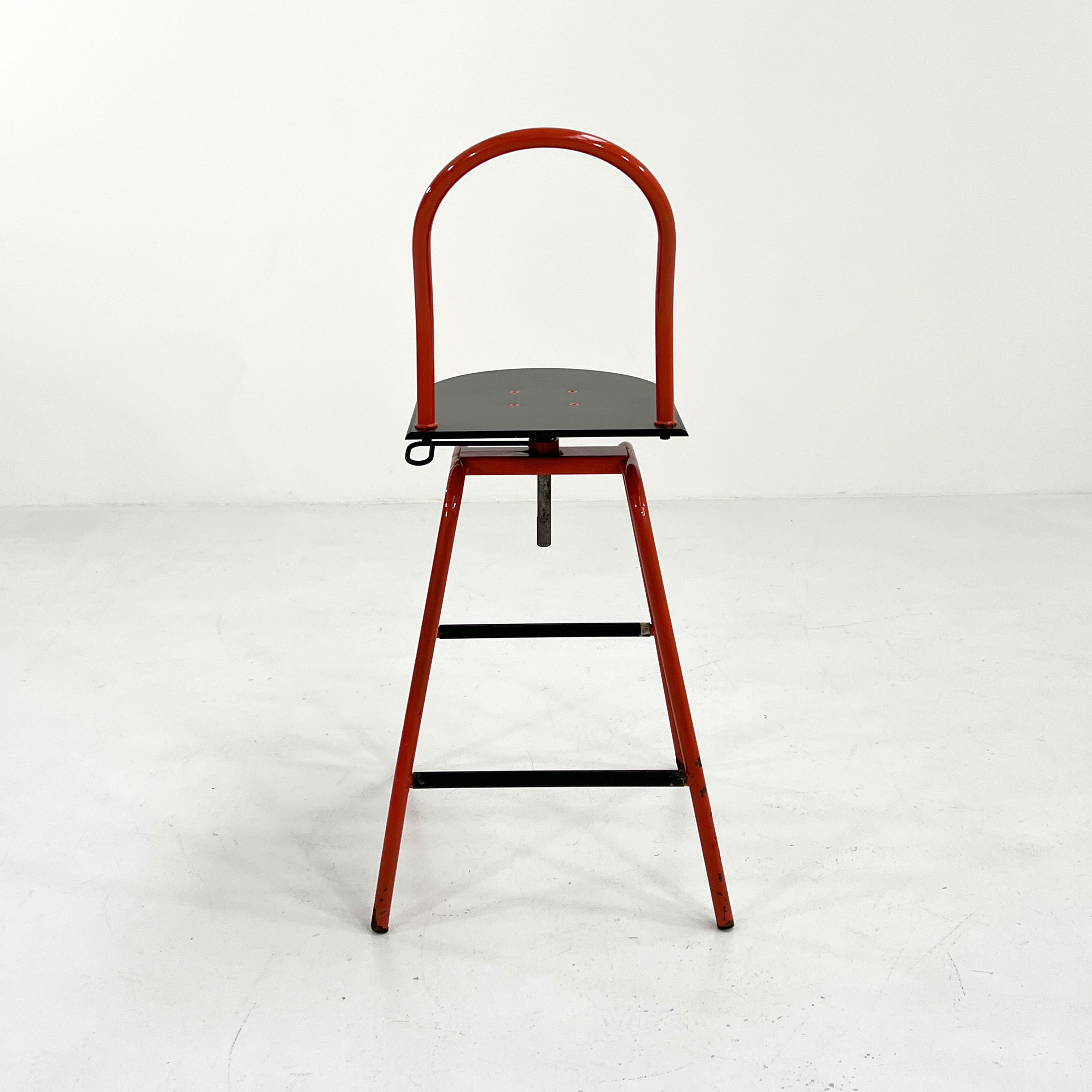Adjustable and Swivel Bar Stool Il Bottone by Paolo Parigi for Heron Parigi, 1980