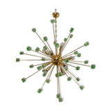 Green Cubes Murano Glass Gold Sputnik Candlestick