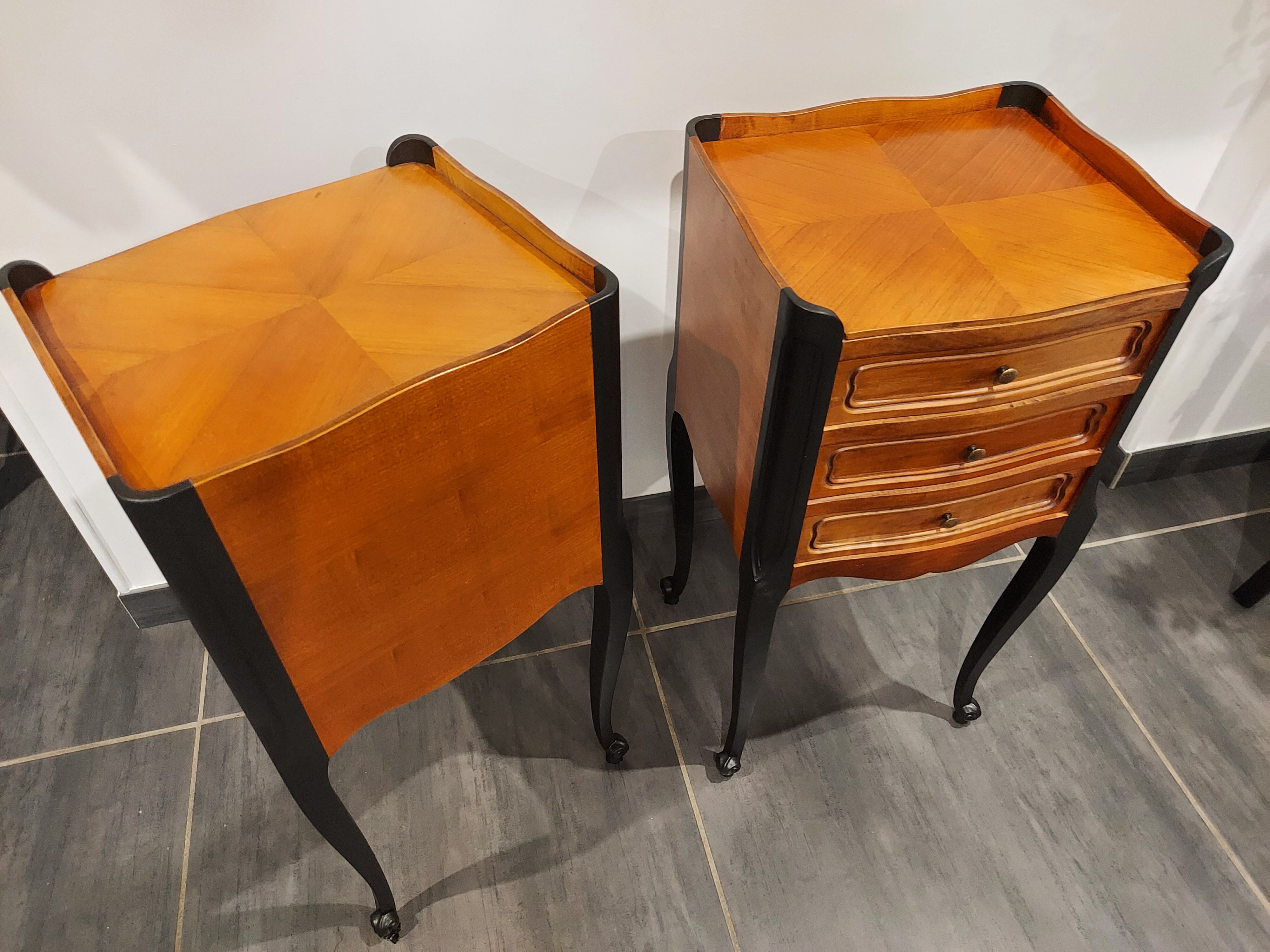 Pair of vintage Louis XV style bedside tables