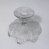 footed plate compote dish in molded glass