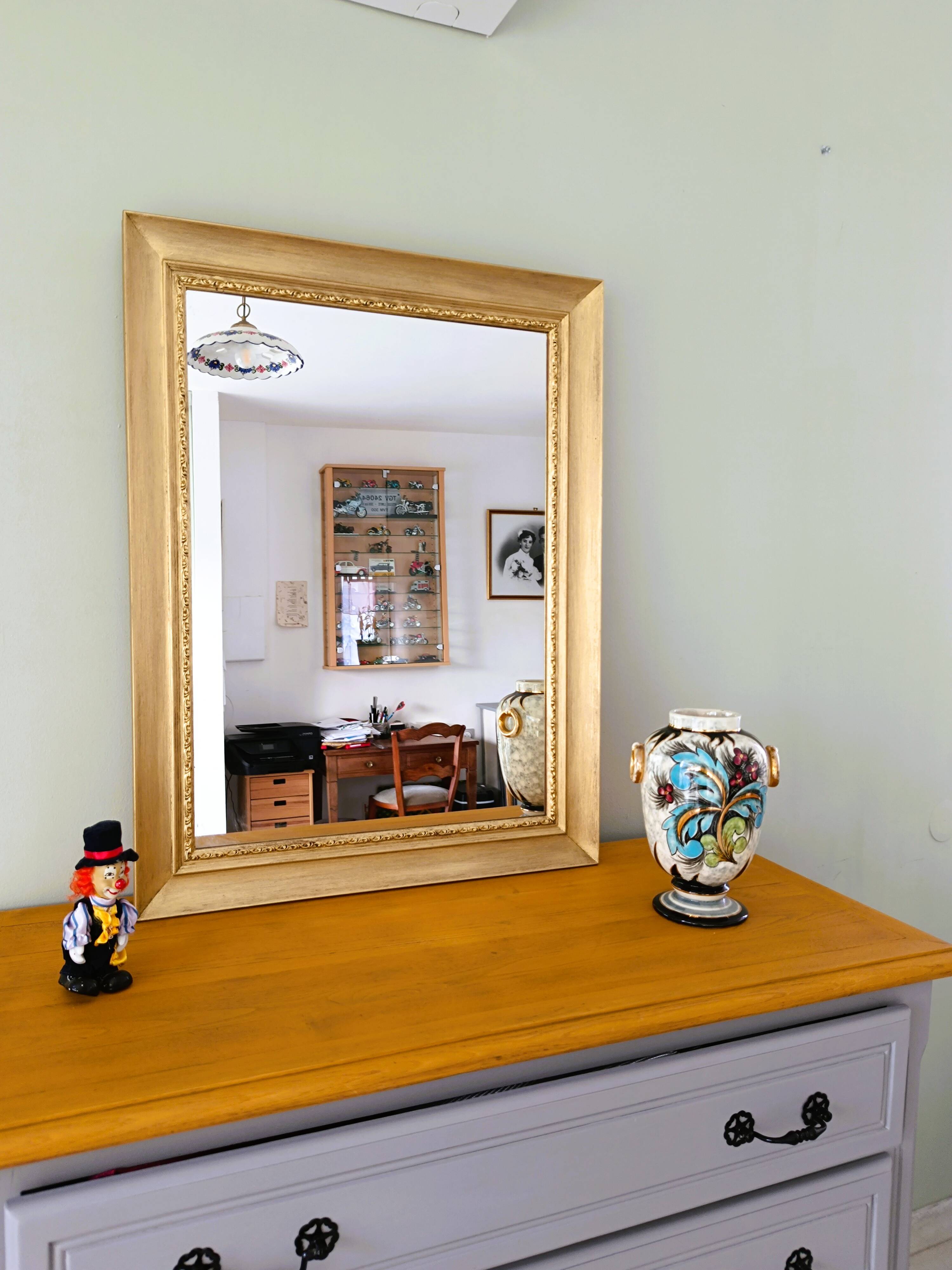 Solid wood mirror gilded 83 X 63 cm