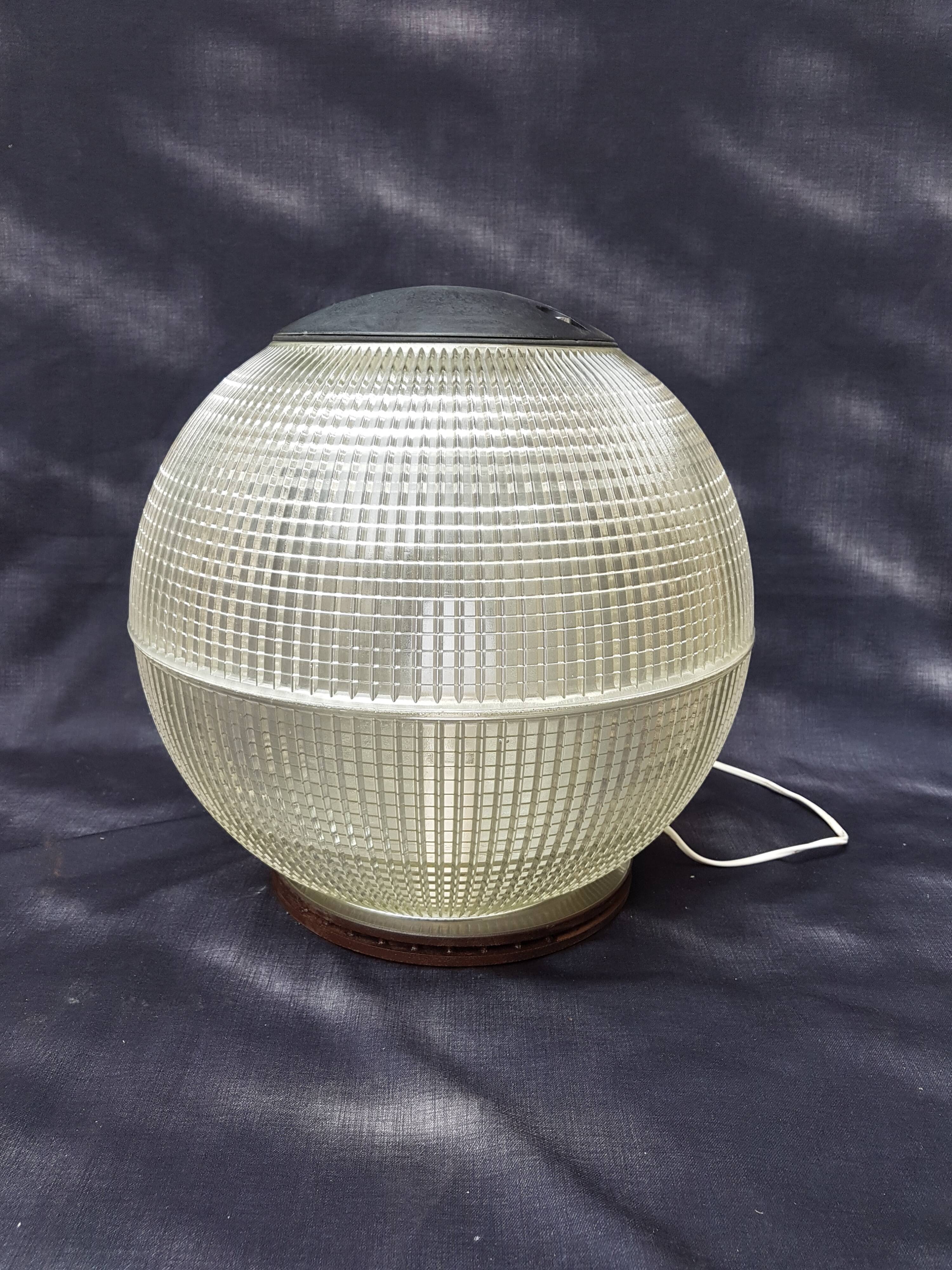 Holophane ball lamp on pedestal