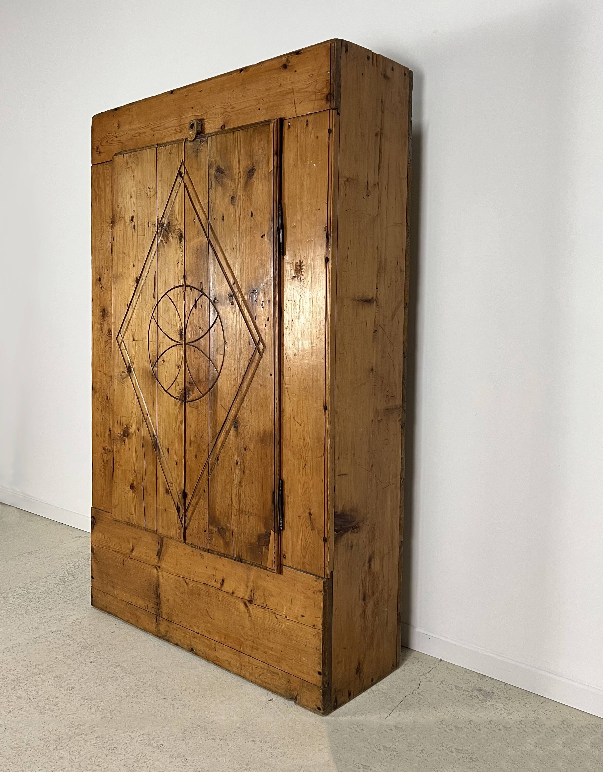 Authentic mountain cabinet furniture, jam maker, folk art, Savoie