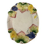Grand plat ancien en faience barbotine