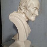 Voltaire bust in plaster 60cm th mid 20th century