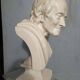 Voltaire bust in plaster 60cm th mid 20th century