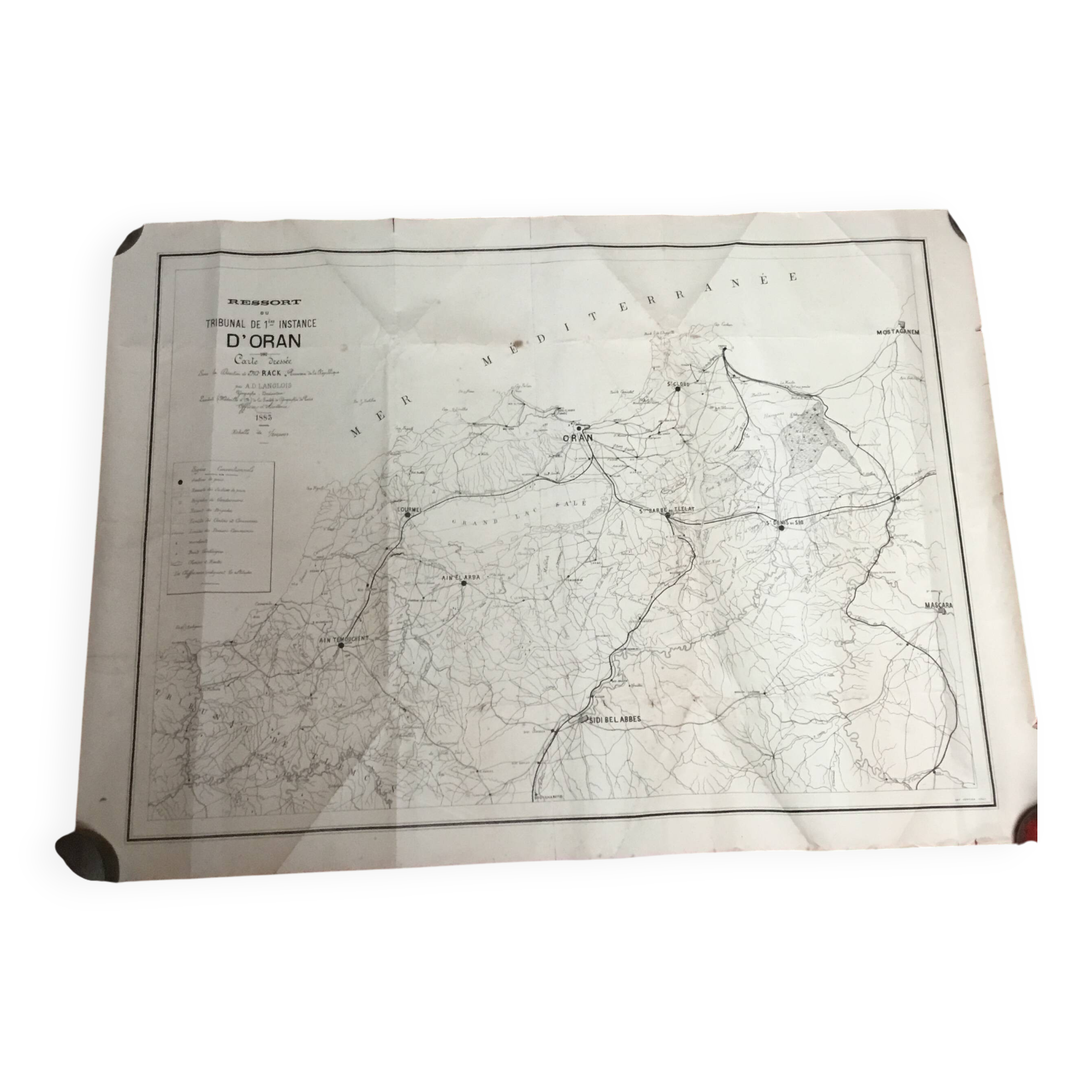 Carte d'Algérie 1883