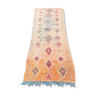 Tapis berbere Boujaad ancien en laine tissé a la main 125x300 cm
