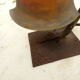 Art Deco lamp in glass paste and wrought iron with leaves