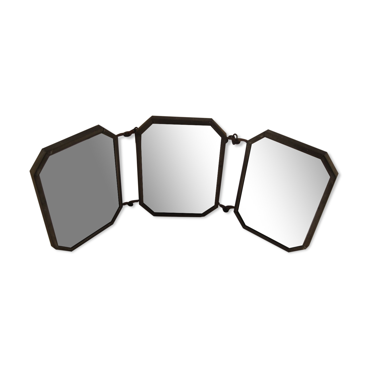 Triptych mirror of travel pocket lithographs p.b paris deposited around 1900