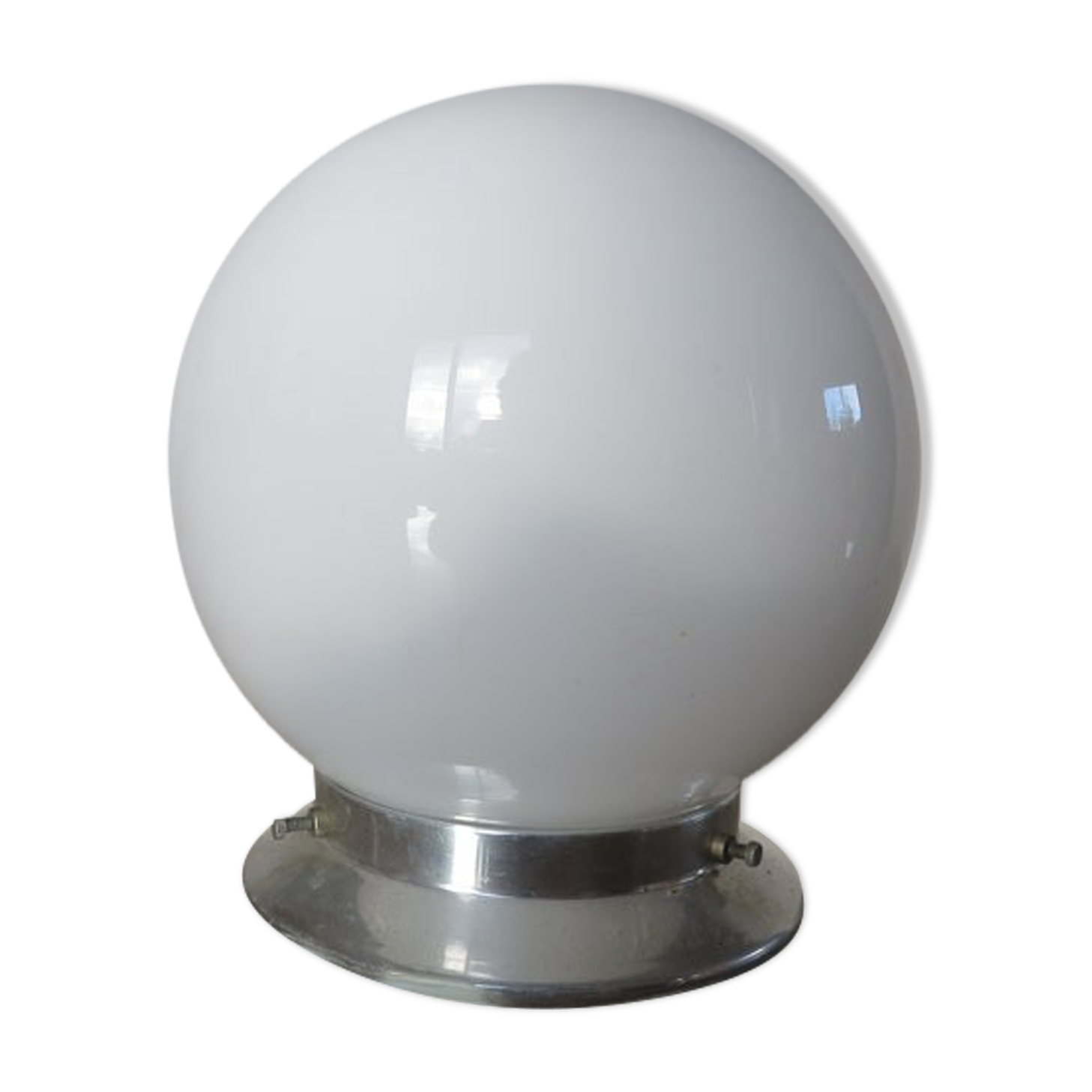 Ceiling lamp ball opaline white art deco years 30 40