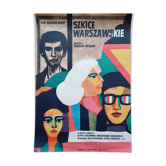 Affiche polonaise originale Szkice warszawskie croquis de Varsovie  1969