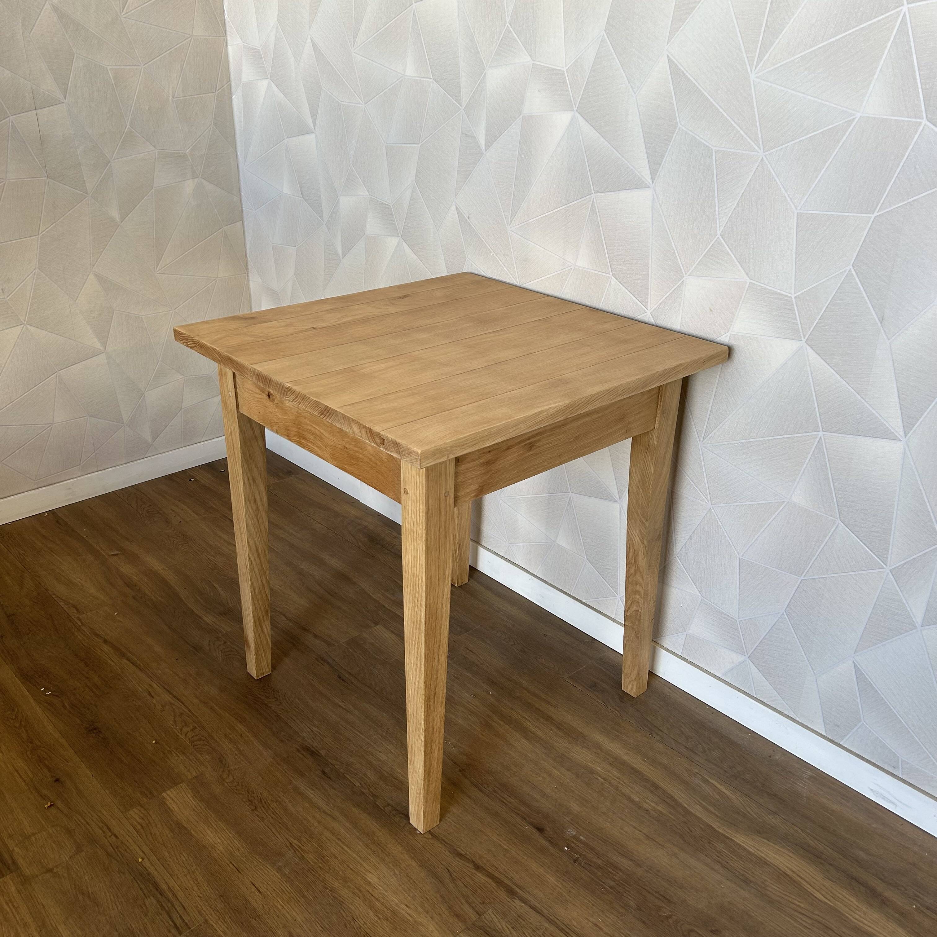 Solid oak square bistro dining table