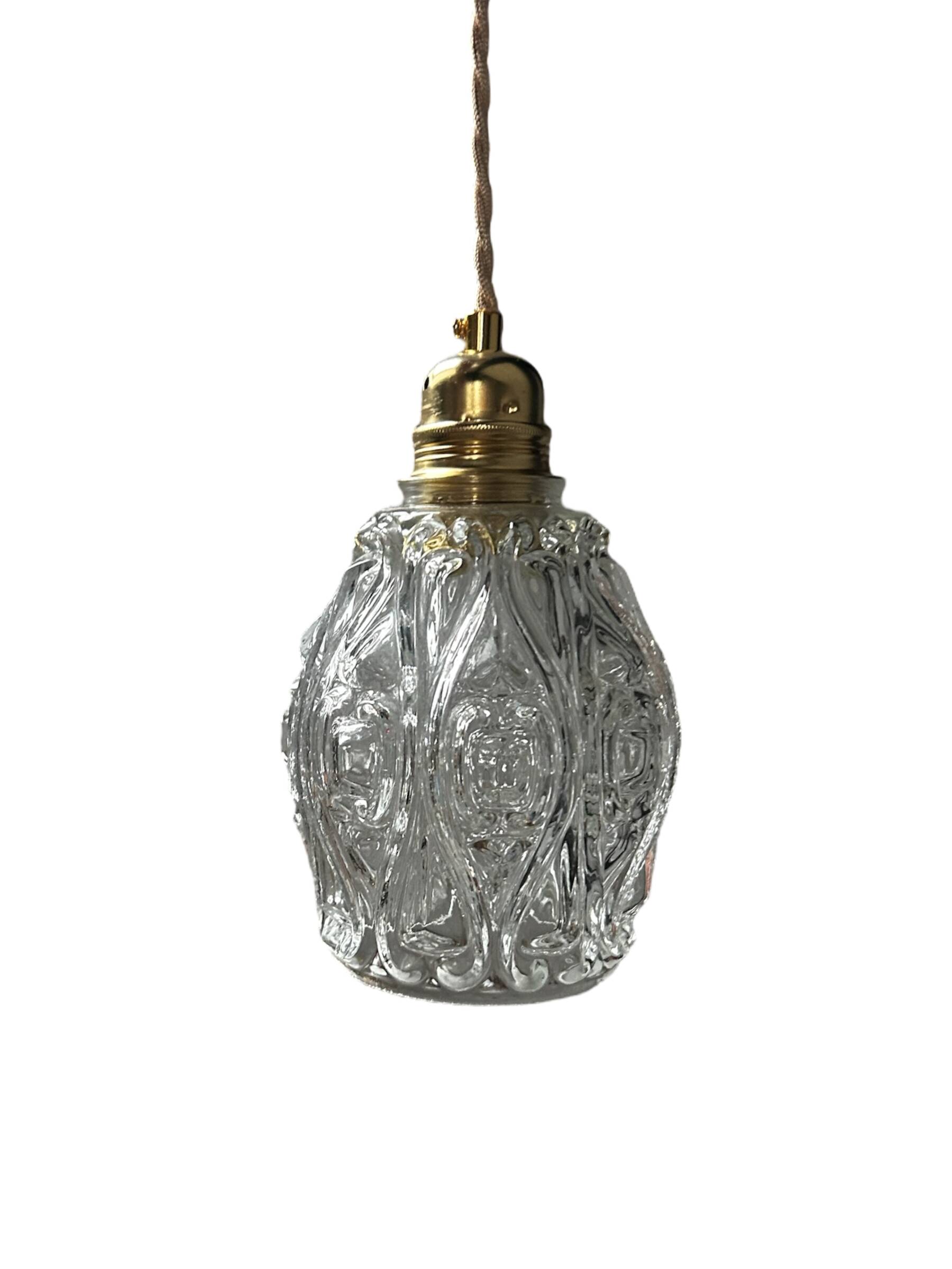 Vintage chiseled glass lamp