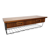 Table console, étagère en teck, années 1960.