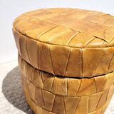 Chuff pouf leather patchwork 1970